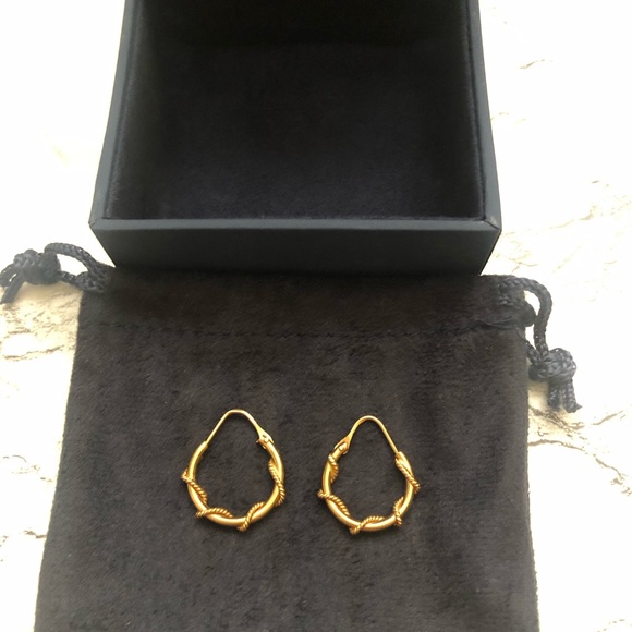 Dainty Gold Tone Lightweight Twisted Hoop Earrings - Picture 10 of 10